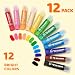 144 Pcs Ellinjan Tempera Paint Sticks For Kids, 12 Classic Colors, Washable & Quick-Drying Twistable Solid Paint, Bulk Art Supplies for Drawing & Painting, Back to School Art Supplies for Kids Classroom