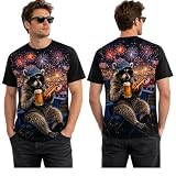 Faeali 250 Years America 1776-2026 Short Sleeve T-Shirt for USA Independence Day Lovers, 3D Print Unisex Crewneck Tee (US, Alpha, XX-Large, Regular, Regular)