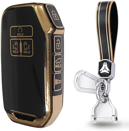 ontto Funda para llave de coche de 7 botones para Kia Carnival 2021 2022, Negro (llavero B)