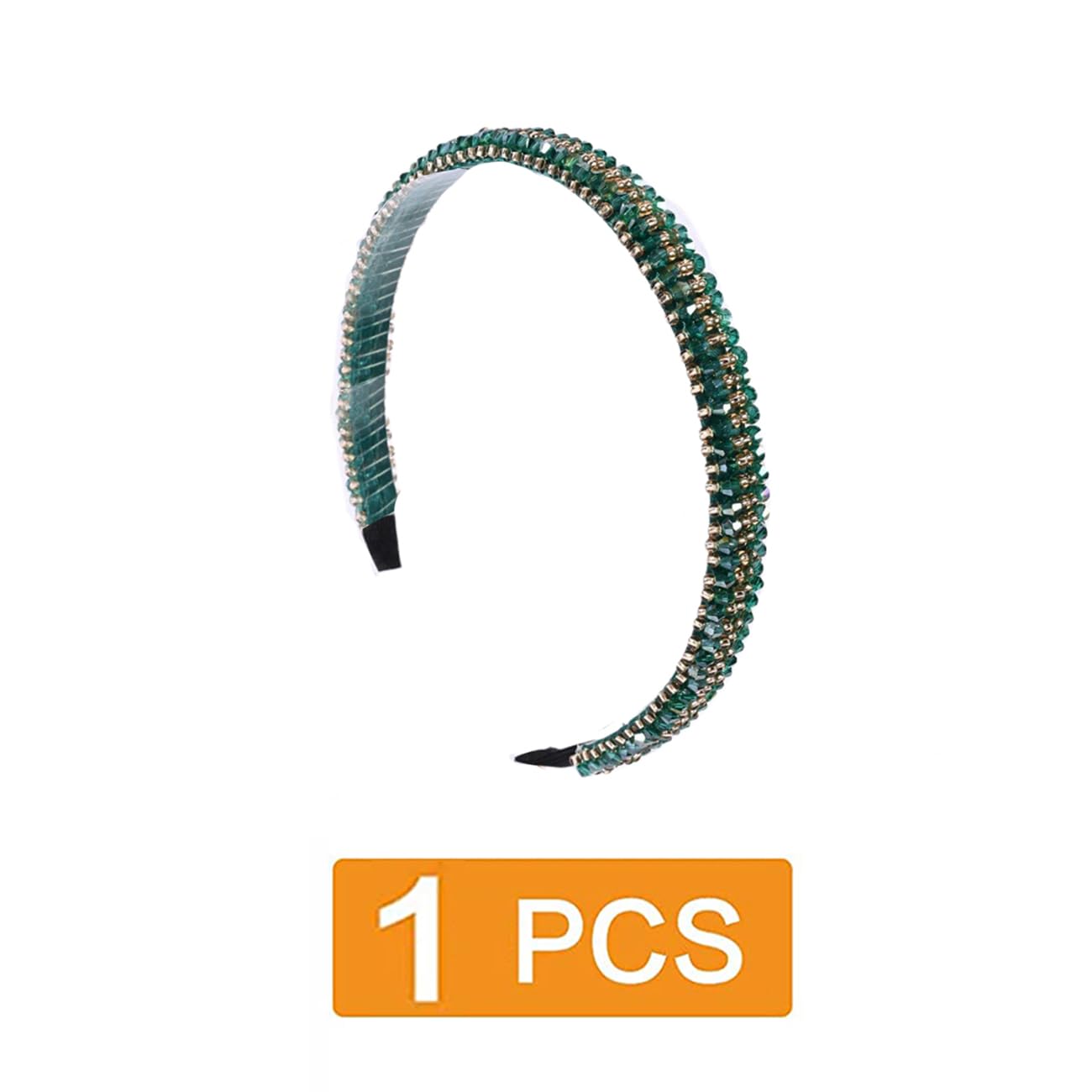 Head Band Green Headband Crystal Headbands Sparkly Rhinestone Hair Bands for Women 3018, H3018 - Image 2