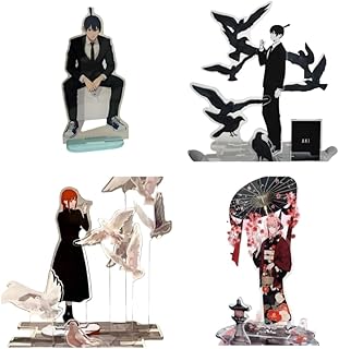 チェンソーマン アクリルスタンド マキマ 早川 アキ レゼ 札を立て 飾り小物 台座あり アニメ周辺 透明アクリル製 展示用 デコレーション 部屋の置物 萌えグッズ ファッション 可愛い 軽量 装飾用 記念品 贈り物 4点セット 非公式 (2（1点セット）) [並行輸入品]