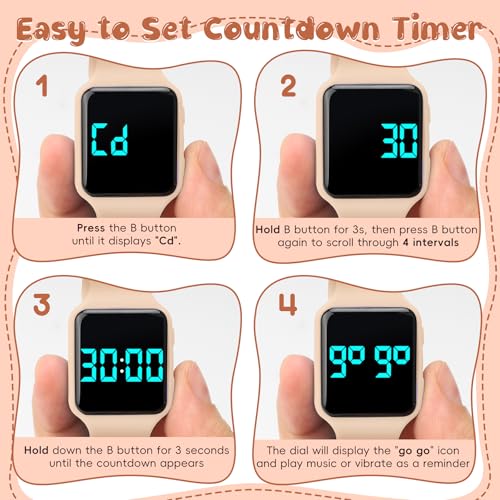 Image of Potty Training Watch for Toddlers & Kids with Countdown, Flashing Lights, Fun Music or Vibration Alerts - Waterproof Interactive Toilet Training Reminder for Boys & Girls Ages 2-9