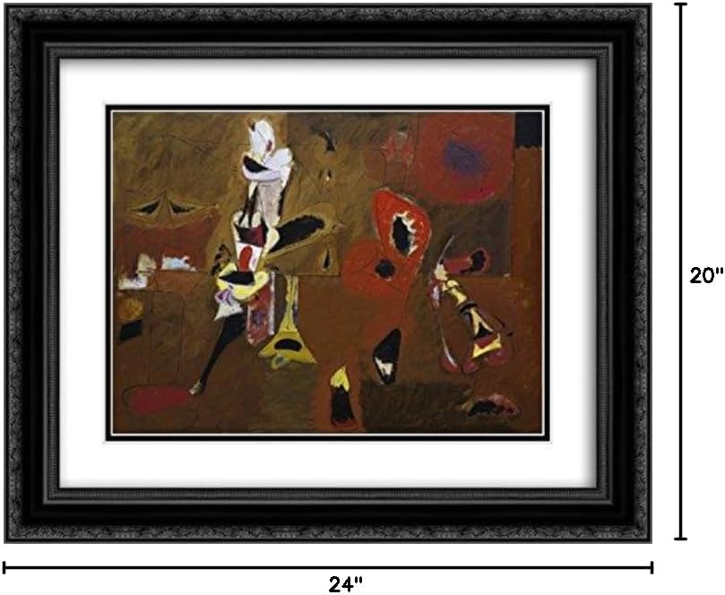 Arshile Gorky 2X Matted 24x20 Black Ornate Framed Art Print 'Agony '