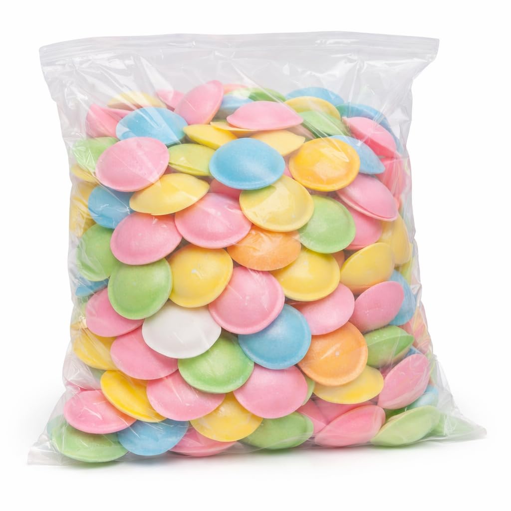 Flying Saucer Candy Wafers with Assorted Beads – Pack of 300 Light and Crispy Nostalgic Candy Wafers