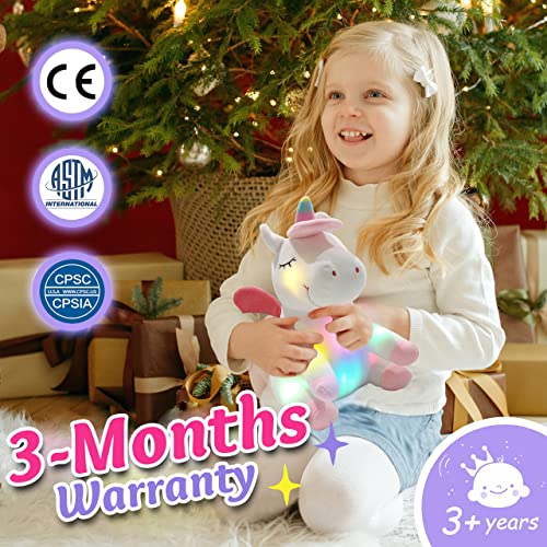 Athoinsu 12'' Light Up Unicorn Stuffed Animal Soft Plush Toy With Colorful Led Night Lights Glowing Birthday Children's Day Valentine's Day Gifts For Girls Toddler Kids Women #TOP4