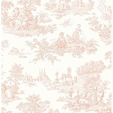 NextWall Chateau Toile Peel and Stick Wallpaper (Blush) Cover