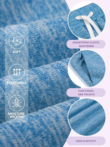 Resinta 5 Packs Youth Girls Athletic Shorts with Drawstring Pockets Girls Soccer Running Shorts for Yoga Workout Dance2