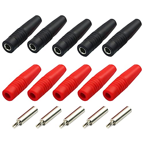 10 pares adaptadores banana 4mm con funda aislante miniatura 4