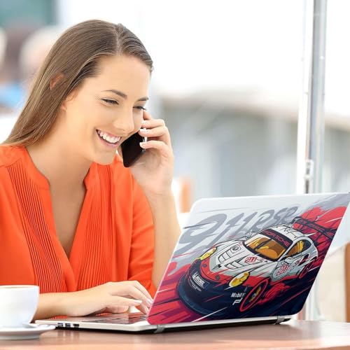 Image of PIXELARTZ Full Body Laptop Skins Sticker Laminated HD Quality Vinyl fits Upto 15.6 inches Compatible with Dell, Lenovo, Acer, HP, Asus -Self-Adhesive (Porsche 911 RSR)