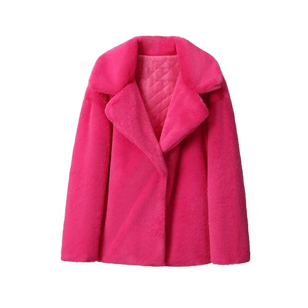 Cappotto lungo da donna in pelliccia sintetica collo a scialle doppio petto cappotto di lana extra lungo cappotto di pelliccia blu bambino S, cappotto di pelliccia blu bambino, S