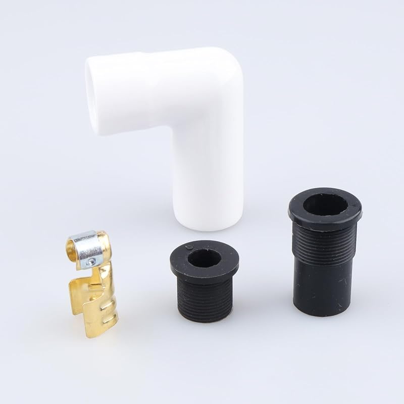 Kit de cachimbos cerâmicos para vela de ignição AC PERFORMANCE 90° para cabos de 8 mm – Branco