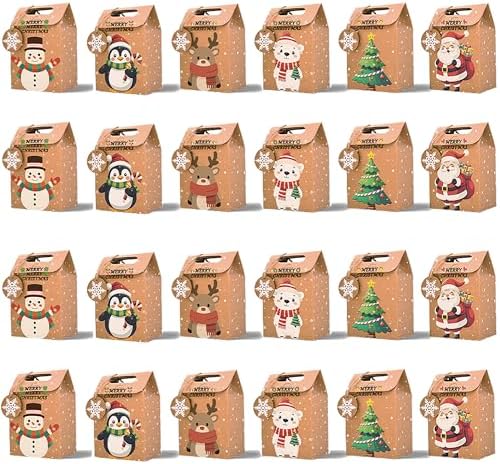 Memfish Memfish: Paquete de 24 cajas de regalo de papel kraft con cordel de ...
