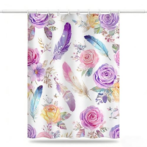 �V�����[�J�[�e�� 150cm �� x 180 cm �� ���� �������J�[�e�� �� shower curtain �C�� �h�� �Ռ� ������ �|���G�X�e���� ���C��J�[�e�� �ډB�� ���d���t�� �o�X�J�[�e�� �t�b�N 12�t�� ���H���t���ȒP 150 x 1
