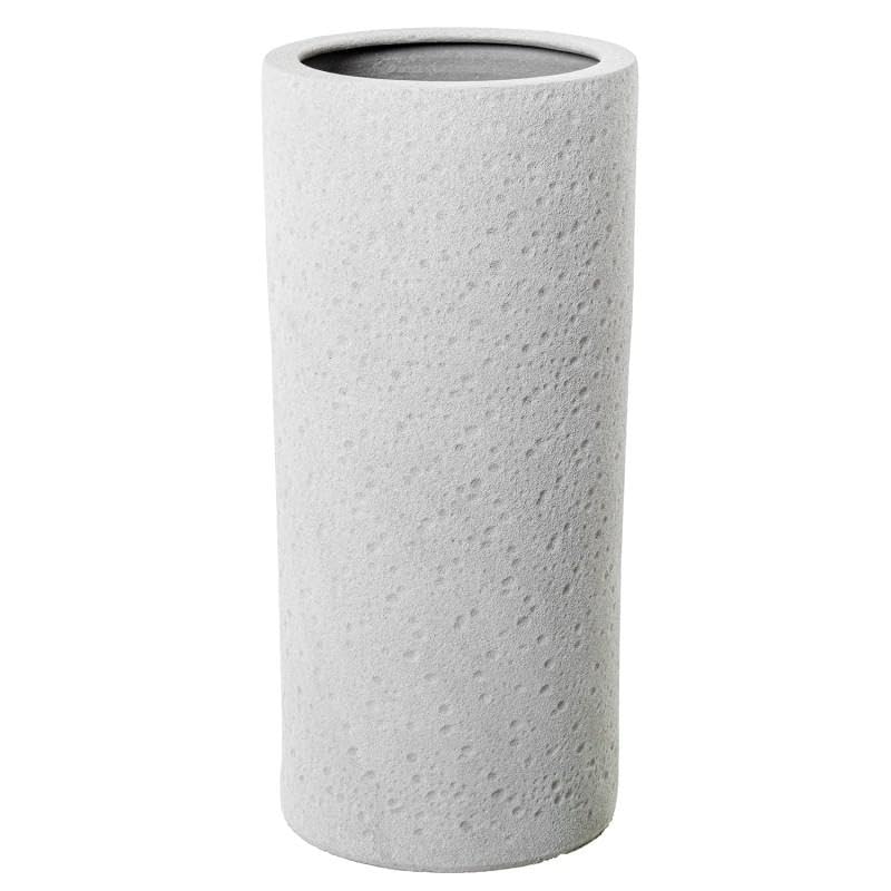 Paraguero redondo de ceramica artesanal arena 50x25x25 cm de diseño sutil