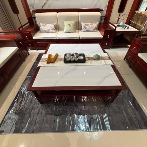 Tapis de table transparent en plastique givré pour protéger la table à manger familiale - 5