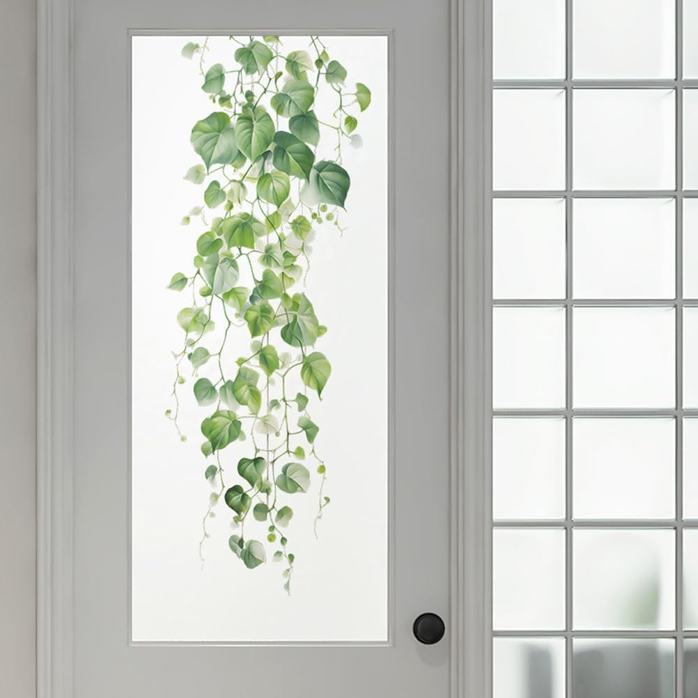 Green Plant Vine Wall Sticker - Evergreen Ivy Leaves for Bedroom & Living Room - 22x28.7 Inch