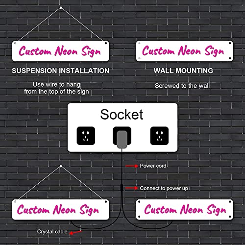 Custom Neon Signs,Personalized Dimmable Led Neon Signs For Family Birthday Bar Wedding Party Night Light&Company Logo Or Business Signs, Birthday Gift Giving Name Neon Lights(Optional 18" To 60") #TOP4