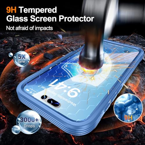 Coque pour 17 Pro protection intégrale 360 avec anti-espion et objectif bleu