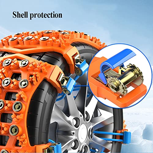 Cadenas de nieve ajustables para evitar patinar con el coche en hielo 3