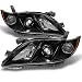 For 2007-2009 Toyota Camry Black Bezel Projector Headlights Front Lamps Replacement Left+Right Pair