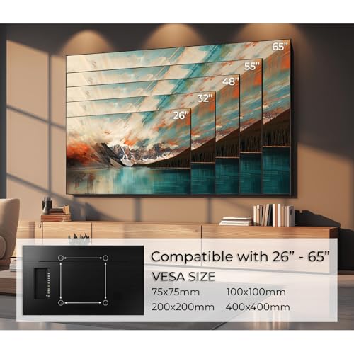 Maclean MC-778 TV Wandhalterung für OLED QLED LCD LED Plasma Fernseher Halterung bis 45kg 26-65" Neigung von -15° bis +15° Max VESA 400x400 – Bild 6