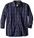 Wrangler Men's Big and Tall George Strait One Pocket Long Sleeve Grey/Black Woven Shirt