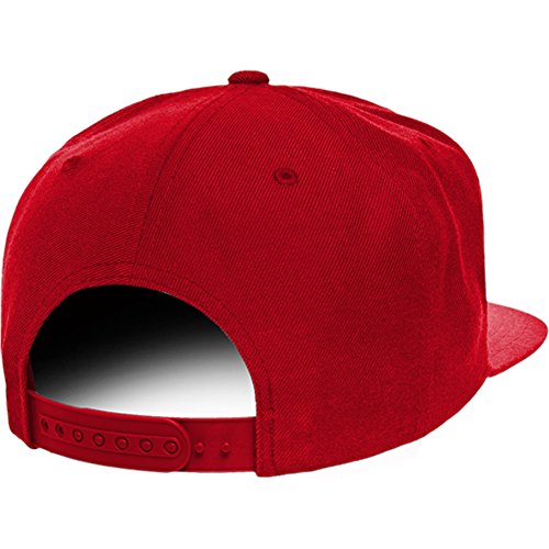 Trendy Apparel Shop 100 Points Symbol Emoticon Red Embroidered Flat Bill Snapback Baseball Cap - Red #TOP1