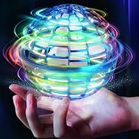MSMV Flying Ball Toy, Globe 360°Rotating Hand Controlled Flying Orb Ball Toys Magic Led Lights Controller Mini Drone Flying Toy Boomerang Fly Spinners for Kids Adults Indoor Outdoor (Blue)