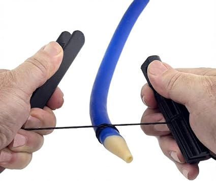 SPEARFISHING WORLD Speargun Rubber Band Tying Tool Kit Line Holder, Pulling Tool & 40ft of 160lb Waxed Polyester Line for Speargun Wishbone Tying & Constrictor Knots Made in USA