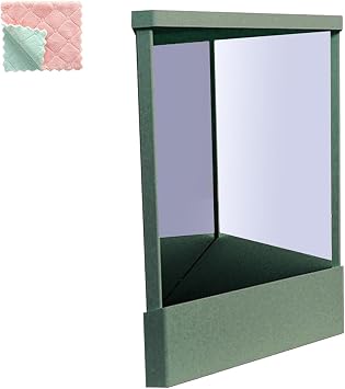 Tabletop Makeup Vanity Stand Mirror with Real Reflections, Slim Precision Design for Makeup & Beauty, Non-Magnifying Cosmetic Mirror Green,S 8 * 5.1 * 6.7in