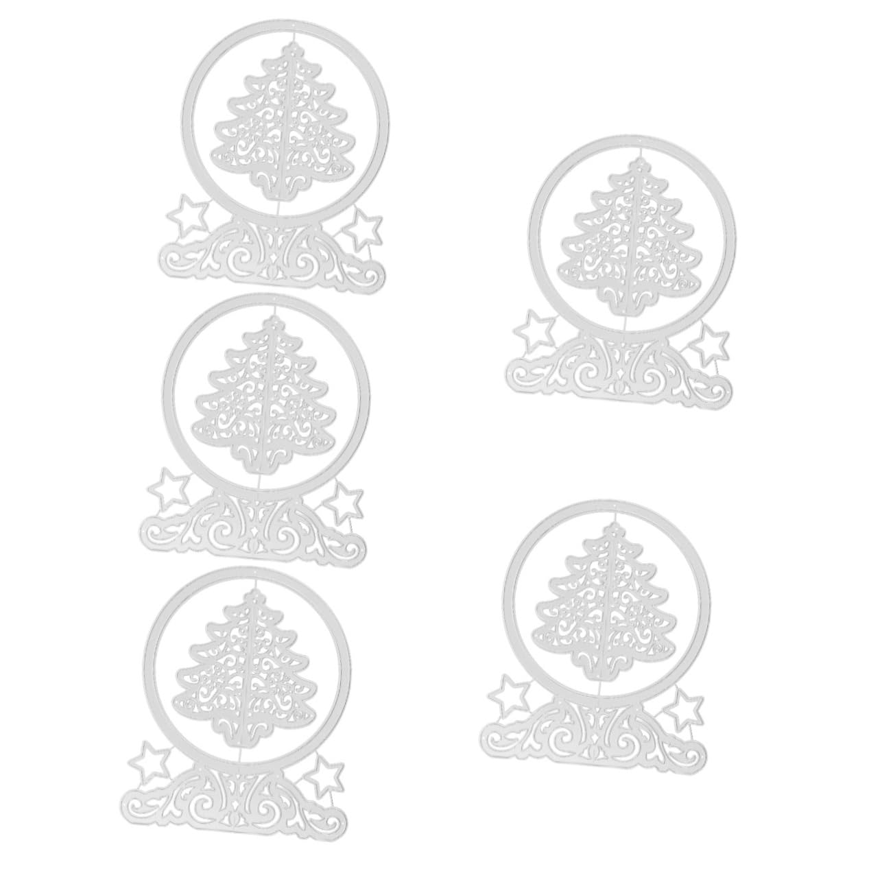 5piezas Troquel De Metal Para Cortar Forma De Árbol De Navidad Troquelado De Inoxidable Para Manualidades y Tarjetas Para Scrapbooking y Decoraciones Navideñas