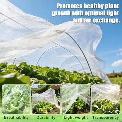 Image of FEED GARDEN Garden Netting 8x33FT Ultra-Fine Mesh PE Cover for Vegetables Fruits Garden Row Cover Raised Bed Durable Protection from Birds Animals