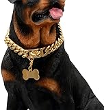 COOL ACCESORIOS:El lujoso collar dorado cubano chapado en oro de 18k,aunque es excelente como artículo independiente,este hermoso accesorio también es una excelente manera de agregar brillo y encanto al mono de tu perro.cabeza todo el dia