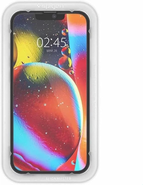 Spigen iPhone 14 / 13 / 16e / 13 Pro ile Uyumlu Kolay Kurulum Cam Ekran Koruyucu GLAS.tR AlignMaster Siyah - AGL03725 (Spigen TR Garantili)