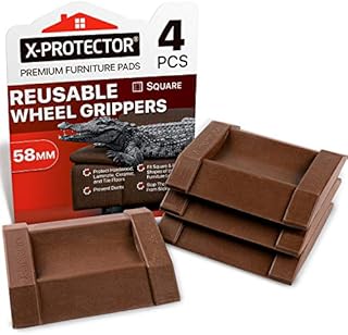 X-PROTECTOR Premium Furniture Cups 4 PCS. Rubber Caster Cups Furniture Coasters  Floor Protectors for All Floors & Wheels. Protect Your Floors & Stop Furniture with Ideal Bed Stoppers!