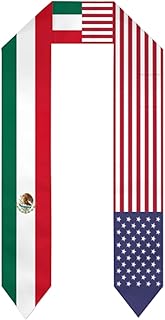 DABOYOZHZH Mexico American usa Flag Graduation Shawl Sash Stole Wraps Scraf For International Study Pride Women Men