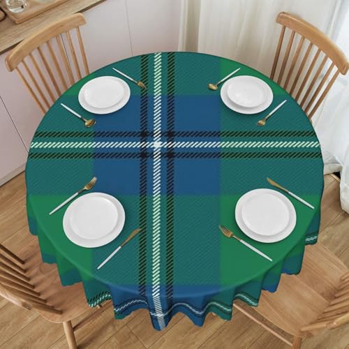 Tpzaencl Clan Irvine Tartan 60" Round Lace Tablecloth