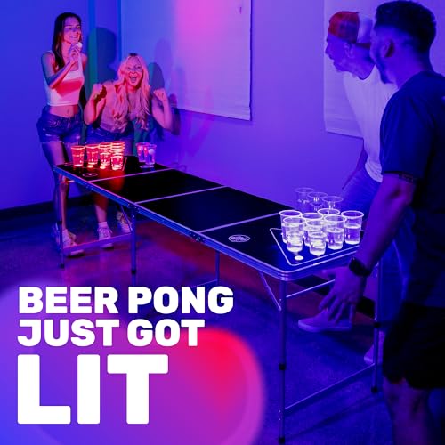 GoPong 8 ft Foldable Beer Pong Table with LED Lights - Regulation Size Portable Pong Table with 6 Balls by GoPong - Image 2