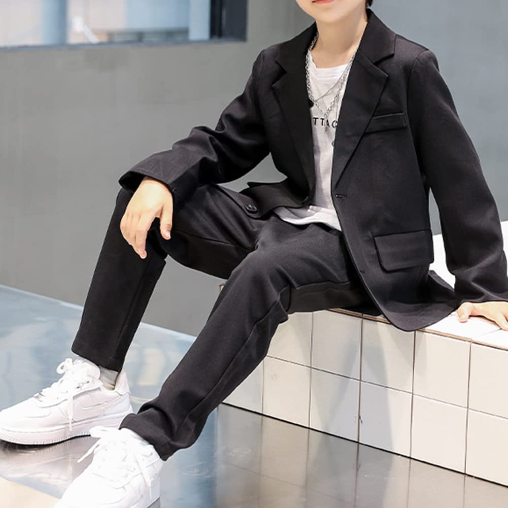GUOCU Completo da Ragazzo Set di Vestiti 2 Pezzi Blazer e Pantaloni per Bambini Ragazzi Eleganti Completi,Abito da Cerimonia Set di Battesimo de Bambino,Set di Abbigliamento per Il Tempo Libero