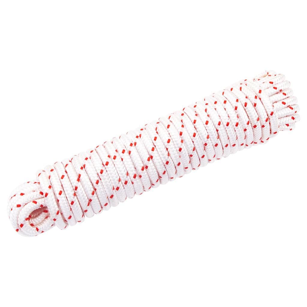 Corde de démarrage en nylon blanc et rouge 6 mm x 10 m