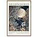 YBYNICE William Morris Wall Art Vintage Moon and Forest Exhibition Posters Fine Art Gallery Pictures Print Botanical Painting with Wooden Frame for Living Room Bedroom Office Decor 12x16Inchs