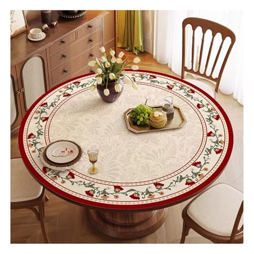Tapis de table rond en cuir synthétique anti-tache pour éviter les rayures