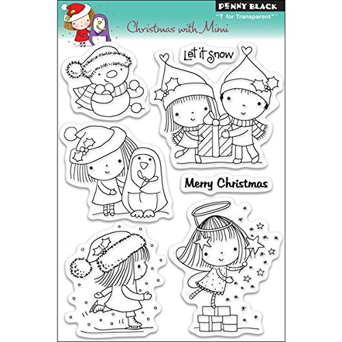 Penny Black 200835 Christmas W/Mimi Sheet Clear Stamp, 5 by 7.5-Inch