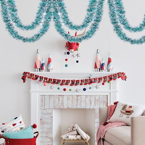 Zehan Zitong Lot de 5 guirlandes de Noël pour sapin de Noël, mariages, maisons, fêtes (bleu) – vue 4
