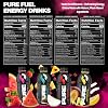 Pure Fuel Healthy Energy Drinks - Limitless Lemonade, Berry Blitz, Tropical Torrent and Watermelon Blast - Sports Drinks - Plant Based - 180mg Natural Caffeine - 12pk x 16.9 fl oz