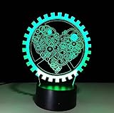 Horloges créatives Amour Conception USB Led 3D Veilleuse Mini Led Lumières Alimenté par Batterie Cuisine Lumière Enfants Lampe de Couchage Chambre Chevet Lampes de Table Lampe de Table