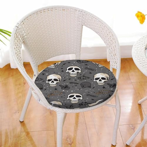 Cojines de silla de espuma viscoelástica desmontables con estampado de calaveras 7