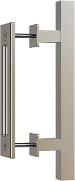 Barn Door Handles 12 Stainless Steel Sliding Door Pull Flush Handle Double Sided Square Brushed Finish Heavy Duty