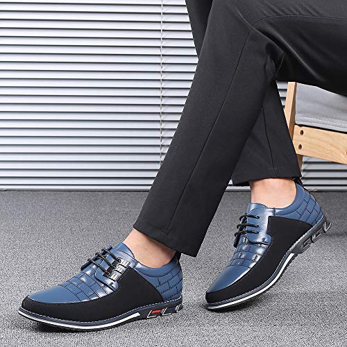 Image of Mens Dress Shoes Casual Business Oxford Derby Orthopedic Leather Shoes Simple Lace-up Walk Loafers Flats Shoes for Men
