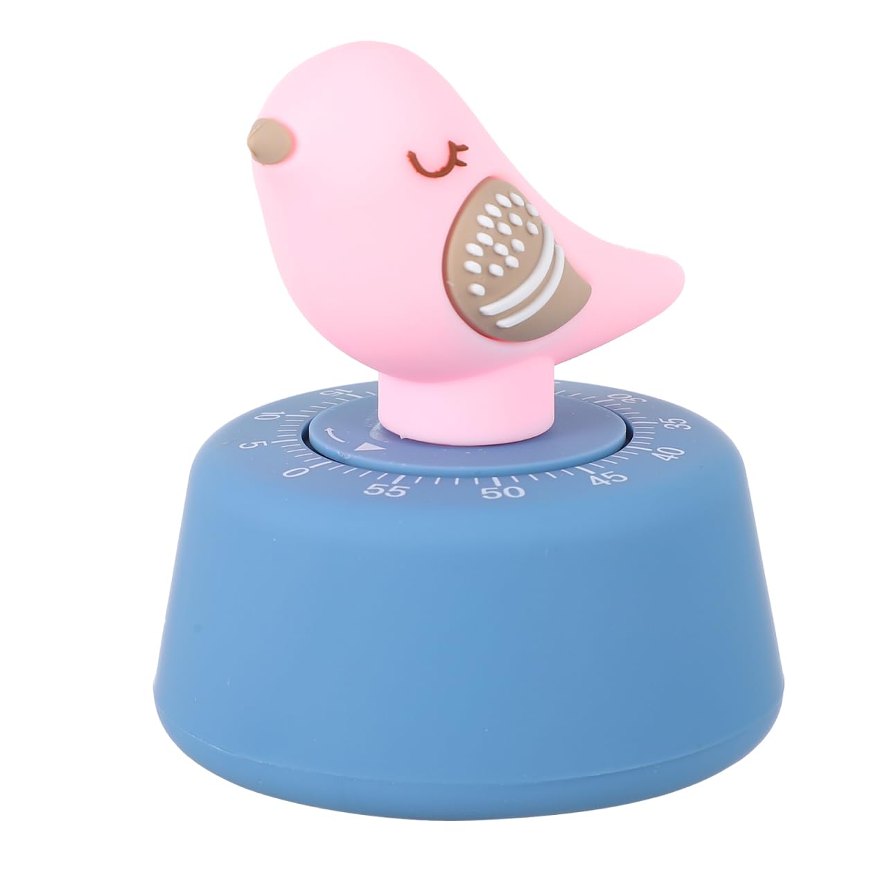 Pink Bird Mechanical Kitchen Timer, 60 Minute Manual Countdown Clock